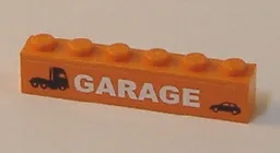 Brick 1 x 6 with Truck, Car and 'GARAGE' Pattern (Sticker) - Set 7642