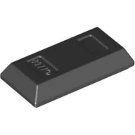 Tile Special 1 x 2 with Sloped Walls AKA Money / Gold Bar [Ingot] / Black