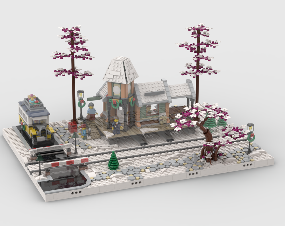 Lego Winter Village - Display for set 10259 - Winter Village Station