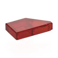 Tile 1 x 2 with Stud Notch Left / Trans-Red