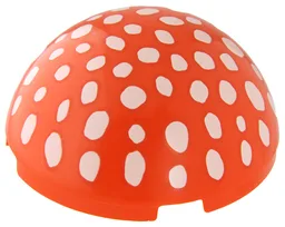 Cylinder Hemisphere 4 x 4 with White Mushroom Spots Pattern