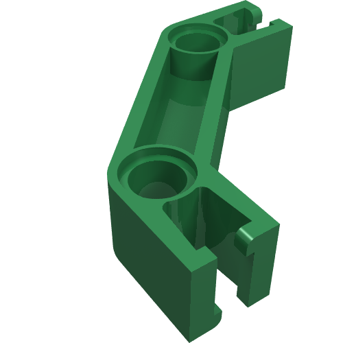 Lego Znap Beam 4, 2 Holes, 2 Bends / Green