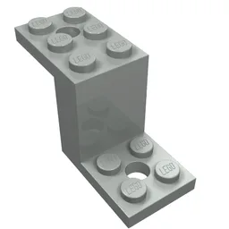 Bracket 5 x 2 x 2 1/3 with Holes, Smooth Bottom / Light Gray