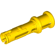 Lego Technic Pin Long with Friction Ridges Lengthwise and Stop Bush [3 Lateral Holes, Big Pin Hole] / Yellow