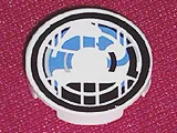 Tile, Round 2 x 2 with Headlamp Blue and Black Pattern (Sticker) - Set 8230