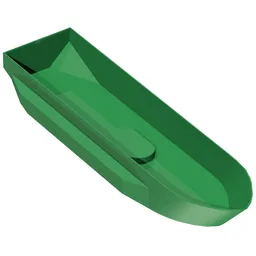 Boat Hull 51 x 12 x 6 with Side Bulges / Green