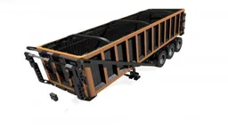 1:17 scale tilting dump trailer in orange and black