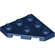 Lego Wedge Plate 3 x 3 Cut Corner / Dark Blue