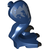Lego Animal Body Part, Dinosaur, Raptor Leg, Right, with Pin, Black Claws, Gray Stripes / Dark Blue