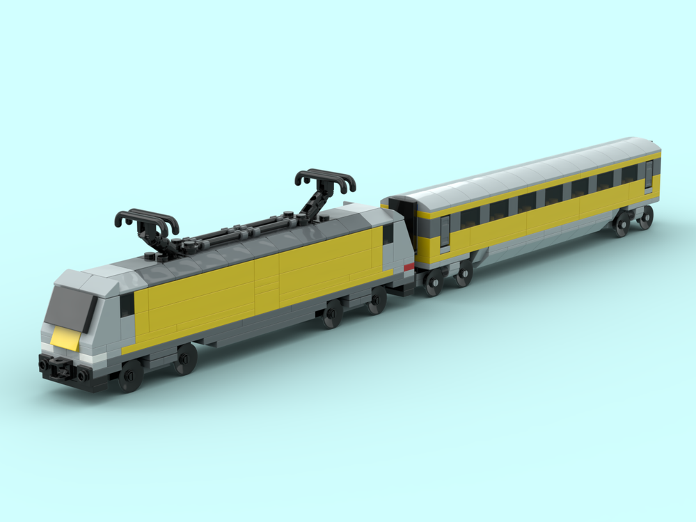 Lego 4 Wide RegioJet TRAXX Locomotive + Car