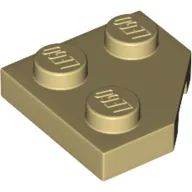 Wedge Plate 2 x 2 Cut Corner / Tan