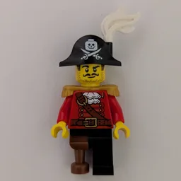 Pirate, Red Coat, Peg Leg, Bicorne Hat with White Plume