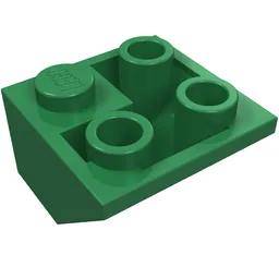 Brick Sloped Inverted 45° 2 x 2 Double Convex / Green