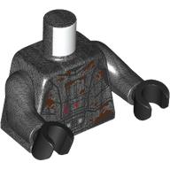 Lego Torso, Armor / Droid Paneling with Rust Stain print, Pearl Titanium Arms and Hands / Pearl Titanium