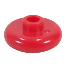 Pen Bead, Round Short, Curved Edge / Red
