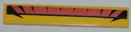 Tile 1 x 6 with Red, Black and Yellow Lines and 10 Black Triangular Shapes Pattern (Sticker) - Set 8228