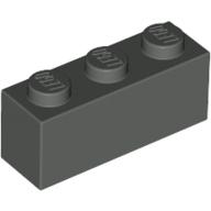 Lego Brick 1 x 3 / Dark Gray