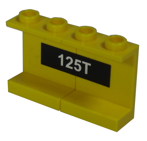 Lego Stickered Assembly 4 x 1 x 2 with White '125T' in Black Pattern (Sticker) - Set 10170