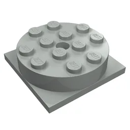 Turntable 4 x 4 Square Base with Top, Complete Assembly / Light Gray