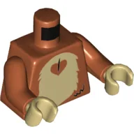 Torso Fur Monkey Stomach, Tan Print, Dark Orange Arms, Tan Hands / Dark Orange