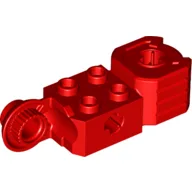 Technic Brick Special 2 x 2 with Axle Hole, Rotation Joint Ball Half [Vertical Side], Vertical Axle Hole End / Red
