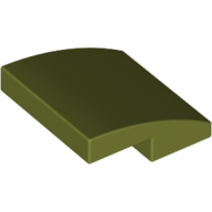 Lego Brick Curved 2 x 2 x 2/3 / Olive Green