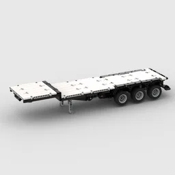 Flatbed trailer with crane