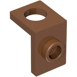 Minifig Neckwear Bracket [One Stud] - Reinforced / Reddish Brown