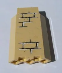 Panel 3 x 3 x 6 Corner Wall without Bottom Indentations with Bricks Pattern 2 (Sticker) - Sets 4842 / 4867