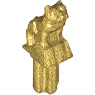 Lego Animal, Dog, Bulldog Mack Truck Hood Ornament on Technic Axle Pin / Pearl Gold