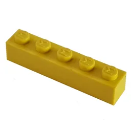 Modulex Brick 1 x 5 with M on Stud / Modulex Lemon