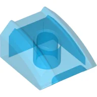 Brick Curved 2 x 2 with Lip, No Studs / Trans-Dark Blue