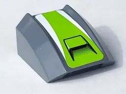 Slope, Curved 2 x 2 Lip with Lime Stripe and Black Lines Pattern (Sticker) - Set 8897