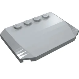 Brick Wedged, Curved Triple 4 x 6 x 2/3 with 4 Studs / Light Bluish Gray