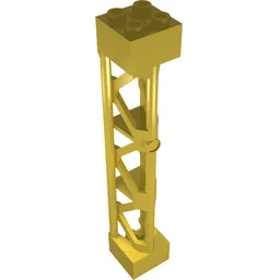 Support 2 x 2 x 10 Girder Triangular Vertical - Type 4 - 3 Posts, 3 Sections / Yellow