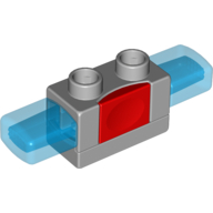 Lego Duplo Siren with Light & Sound, 1 x 2 Base with Red Button / Light Bluish Gray