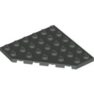 Lego Wedge Plate 6 x 6 Cut Corner / Dark Gray