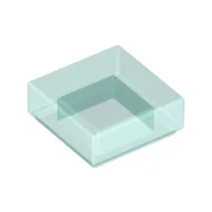 Tile 1 x 1 with Groove / Trans-Light Blue