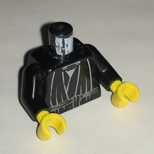 Lego Torso Layered Shirt, Robe Tie Print, Black Arms, Yellow Hands / Black