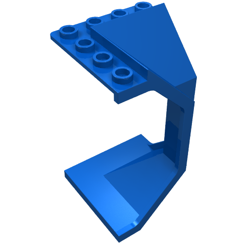 Lego Panel 4 x 4 x 6 Corner Concave / Blue