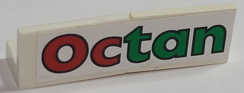 Lego Stickered Assembly 4 x 1 x 1 with Octan on White Background Pattern (Sticker) - Set 6337
