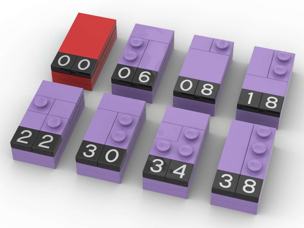 Lego 8 missing Braille Bricks