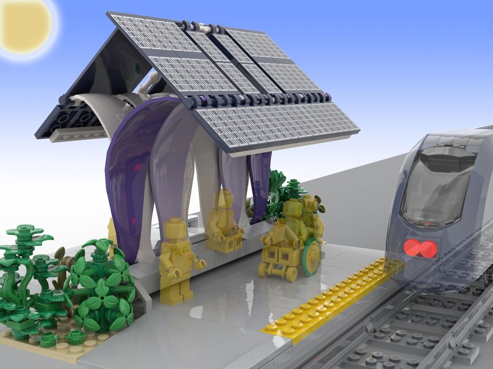Lego Light Rail Transit Shelter with Solar