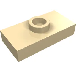 Plate Special 1 x 2 with 1 Stud without Groove (Jumper) / Tan