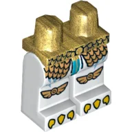 Hips and White Legs with Gold Scaled Armour, Eagle Knee Protection and Yellow Claws Print / Pearl Gold