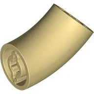 Brick Round 2 x 2 D. Tube with 45° Elbow and Axle Holes (Crossholes) at Each End [LONG] / Tan