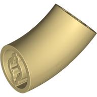 Lego Brick Round 2 x 2 D. Tube with 45° Elbow and Axle Holes (Crossholes) at Each End [LONG] / Tan