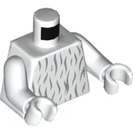 Torso, Light Bluish Gray Fur Print (Moroff), White Arms and Hands / White