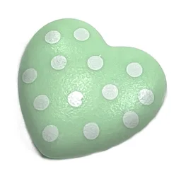 Clikits Icon, Heart 2 x 2 Large with Pin, White Spots Print