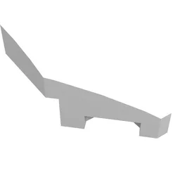 Brick Wedged, Curved 2 x 1 with Stud Notch Right / White